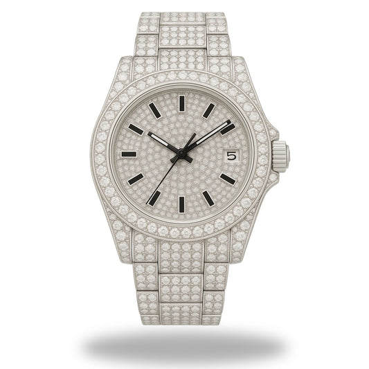 A Luxury Edition Full Diamond Automatic Watch – Iced Out Stainless Steel